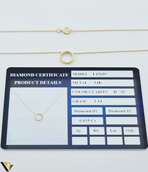 Lant cu Pandantiv Aur 14k, Diamante 0.34 ct [3]