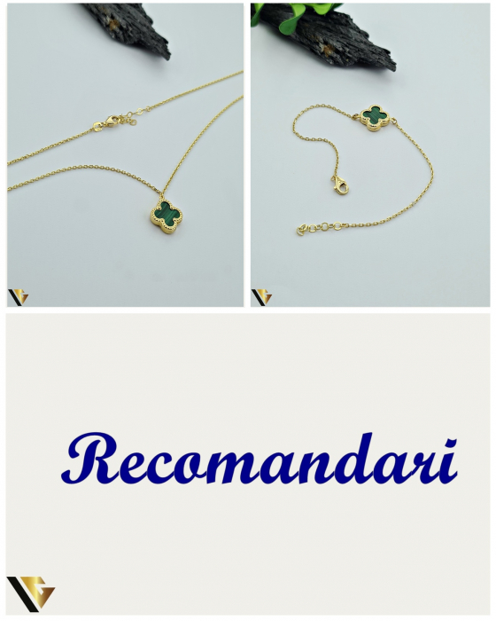 Lant cu Pandantiv Aur 14k, Malachit [3]