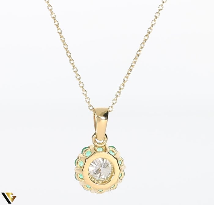 Lant cu Pandantiv Aur 18k, Diamant 0.21 ct, Smaralde 0.17 ct [5]