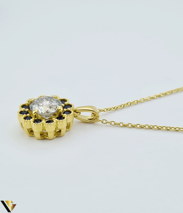 Lant cu Pandantiv Aur 18k, Diamant 1.45 ct, Safire 0.43 ct [5]