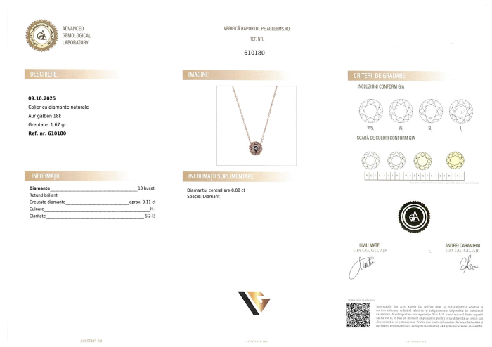Lant cu Pandantiv Aur 18k, Diamante 0.11 ct [5]