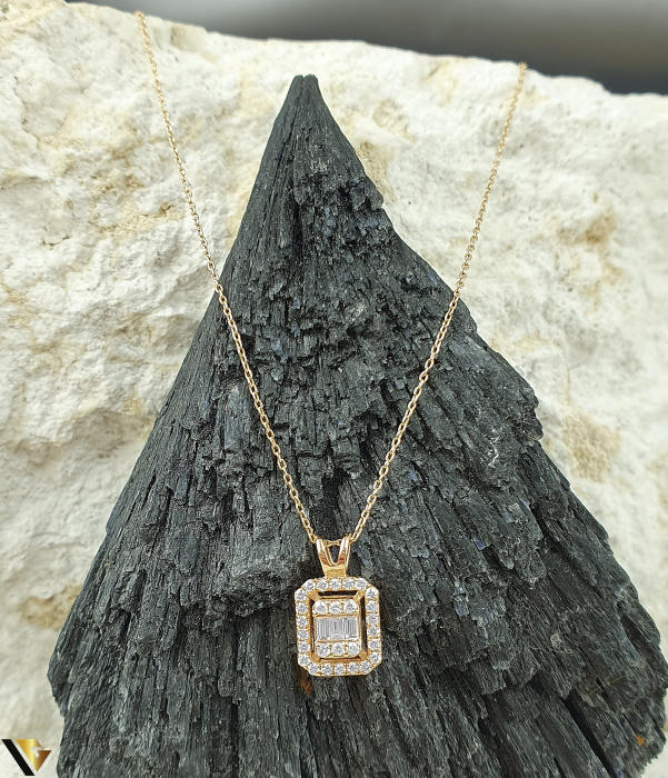 Lant cu Pandantiv Aur 18k, Diamante 0.16 ct [1]