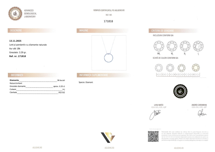 Lant cu Pandantiv Aur 18k, Diamante 0.20 ct [3]