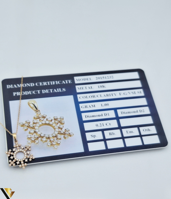 Lant cu Pandantiv Aur 18k, Diamante  0.21 ct [3]