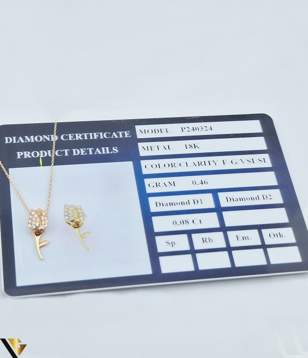 Lant cu Pandantiv Aur 18k, Diamante  0.11 ct [3]