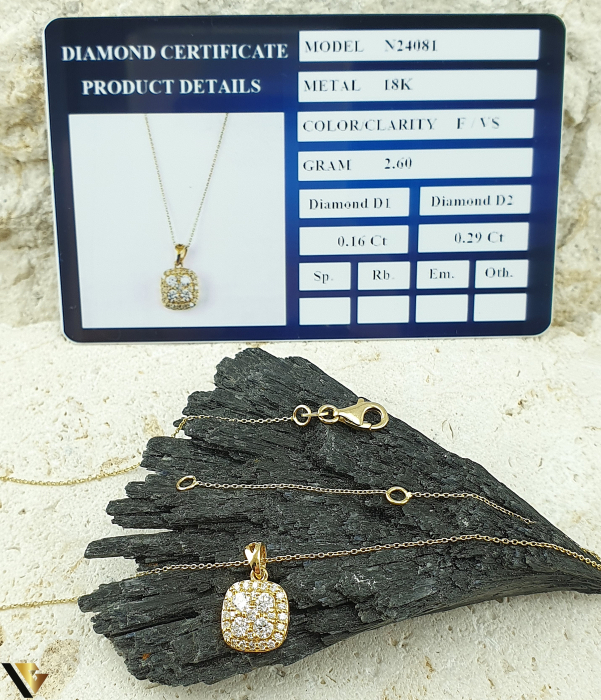 Lant cu Pandantiv Aur 18k, Diamante 0.45 ct [2]