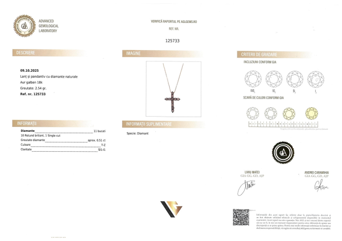 Lant cu Pandantiv Aur 18k, Diamante 0.51 ct [4]