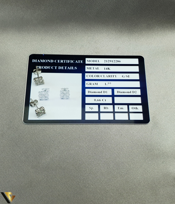Cercei Aur Alb 14k, Diamante 0.66 ct [3]