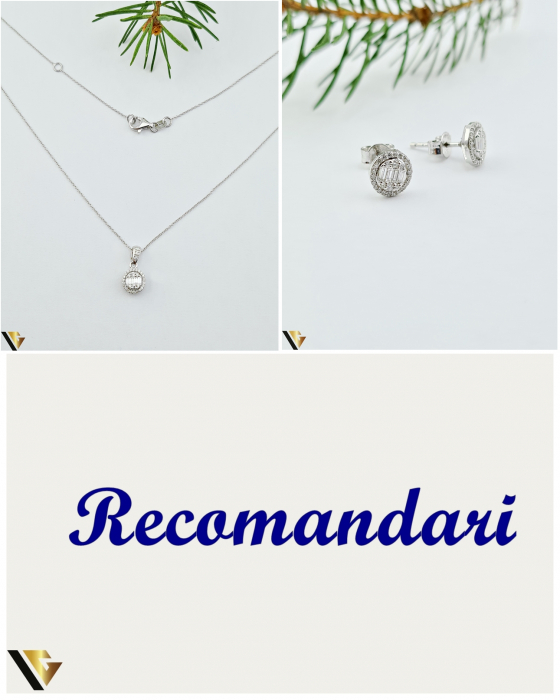 Lant cu Pandantiv Aur Alb 18k, Diamante 0.20 ct [3]