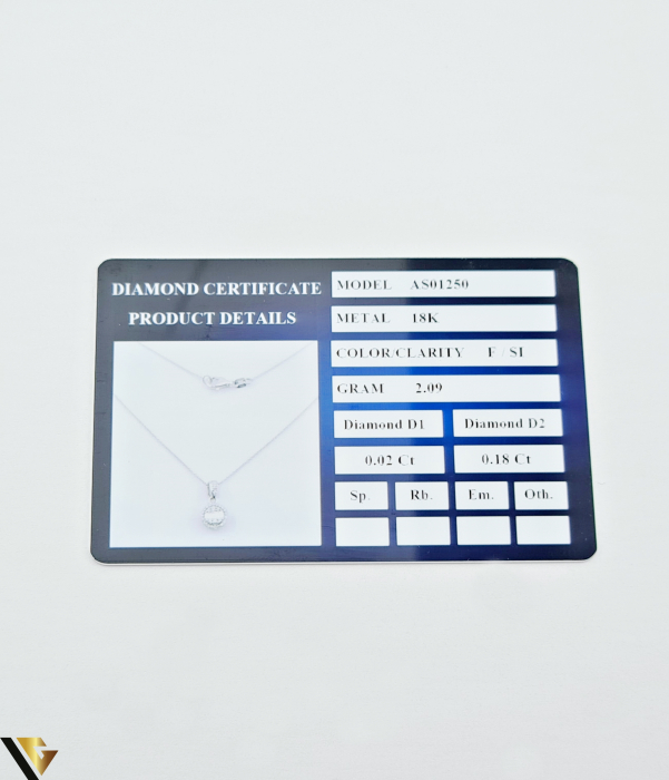 Lant cu Pandantiv Aur Alb 18k, Diamante 0.20 ct [4]