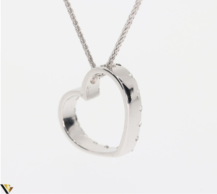 Lant cu Pandantiv Aur Alb 14k, Diamante 0.20 ct [3]