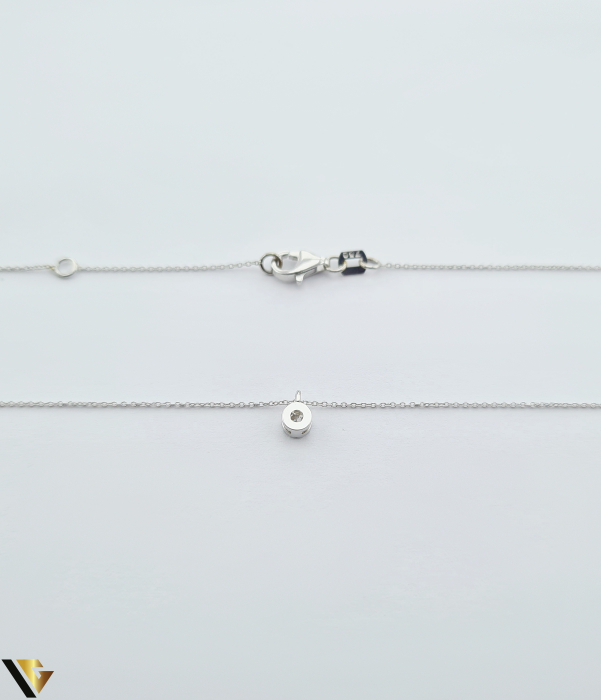 Lant cu Pandantiv Aur Alb 18k, Diamant 0.05 ct [5]