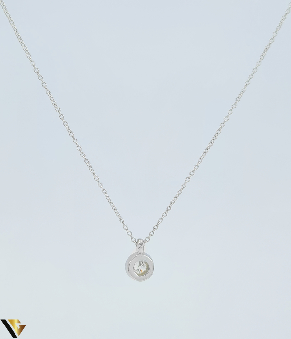 Lant cu Pandantiv Aur Alb 18k, Diamant 0.07 ct [2]