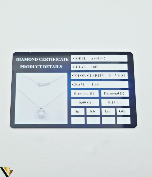 Lant cu Pandantiv Aur Alb 18k, Diamante 0.24 ct [4]