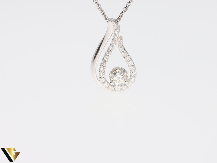 Lant cu Pandantiv Aur Alb 18k, Diamante 0.32 ct [3]