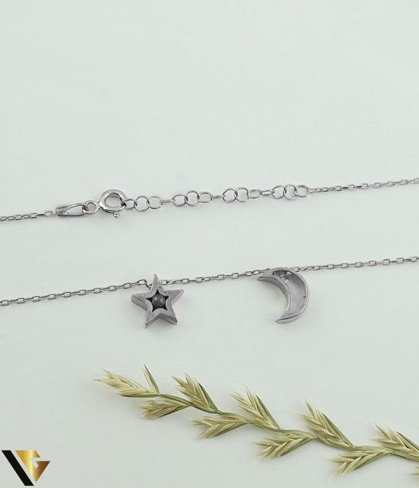 Lant cu Pandantive Argint 925, Stea si Luna [2]