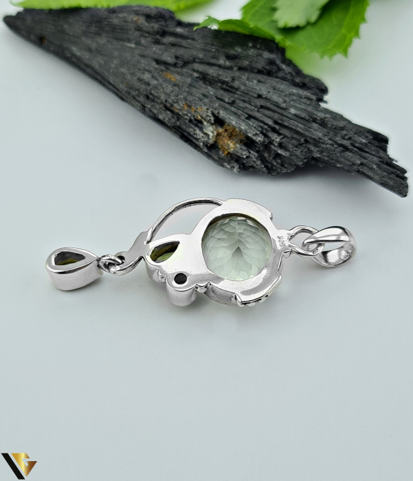 Pandantiv argint 925, Ametist verde, Peridot [2]