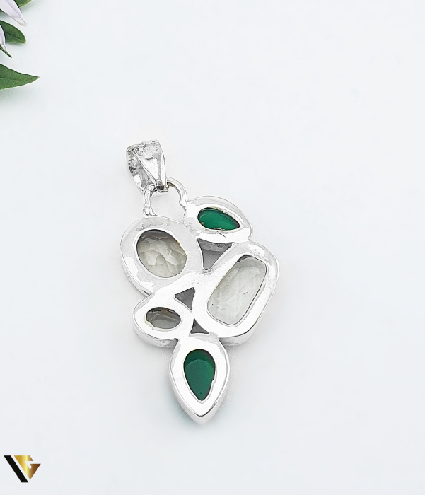 Pandantiv Argint 925, Green Jade , Cuart [2]