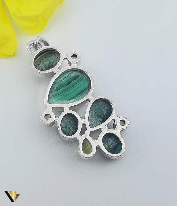 Pandantiv Argint 925, Malachit, Peridot [2]
