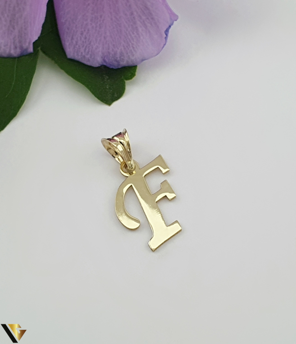 Pandantiv Aur 14K, Initiala F [1]