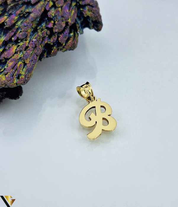 Pandantiv Aur 14K, Initiala B [1]