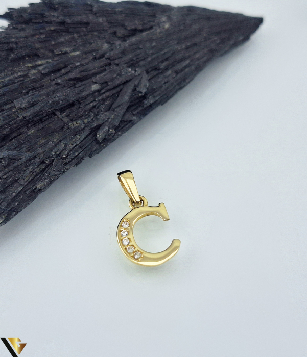 Pandantiv Aur 14k, Initiala C [1]