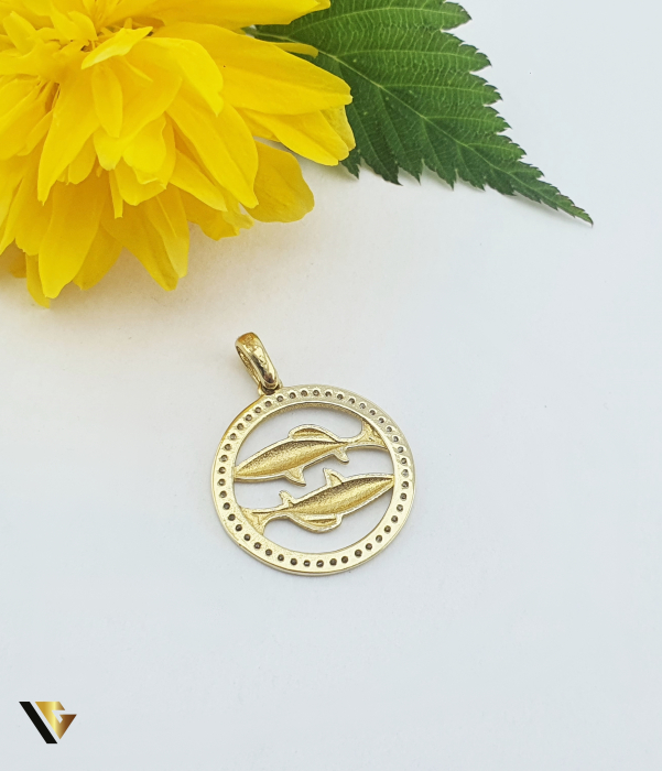 Pandantiv Aur 14K, Zodia Pesti [2]