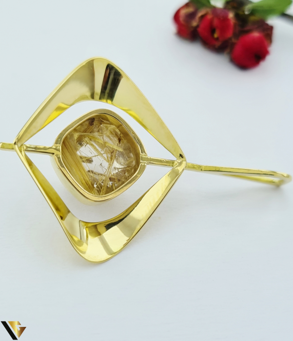 Pandantiv Aur 18k, Cuart Rutilat 4.64g [2]