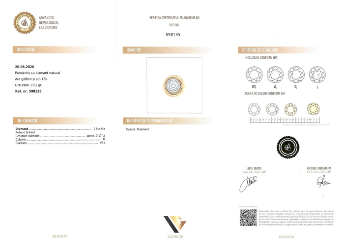 Pandantiv Aur 18k, Diamant 0.17 ct [4]