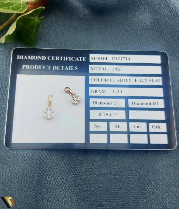 Pandantiv Aur 18k, Diamante  0.15 ct in total [3]