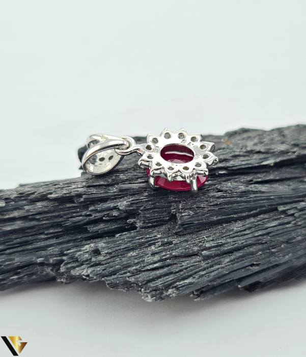 Pandantiv Aur 18k, Diamante 0.15 ct ,Rubin [2]