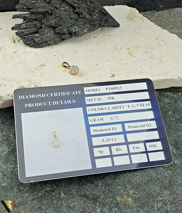 Pandantiv Aur 18K, Diamante 0.35 ct in total [3]