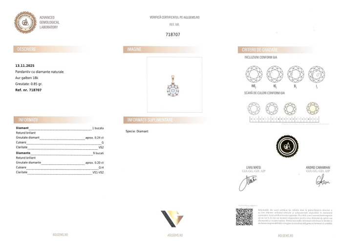 Pandantiv Aur 18K, Diamante 0.44 ct in total [3]