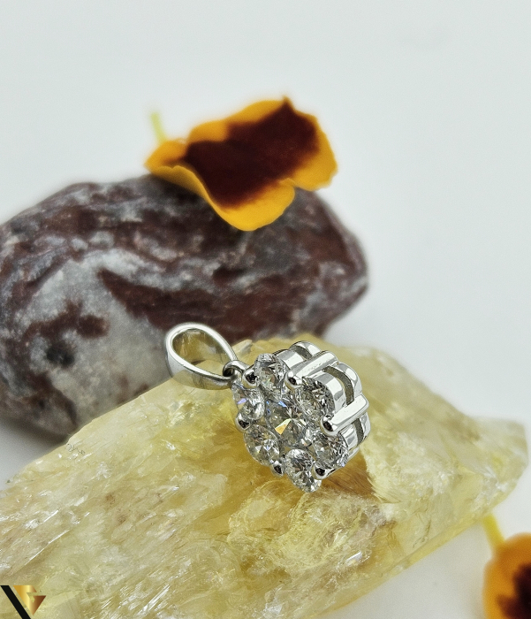 Pandantiv Aur Alb 18K, Diamante 0.48 ct [3]