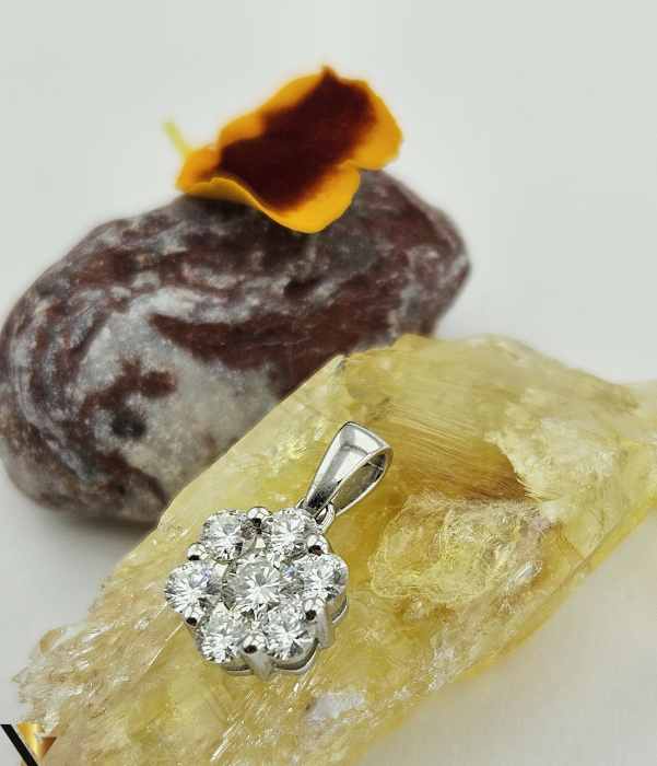 Pandantiv Aur Alb 18K, Diamante 0.48 ct [2]