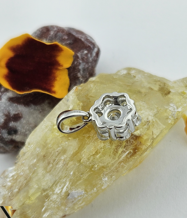 Pandantiv Aur Alb 18K, Diamante 0.48 ct [4]