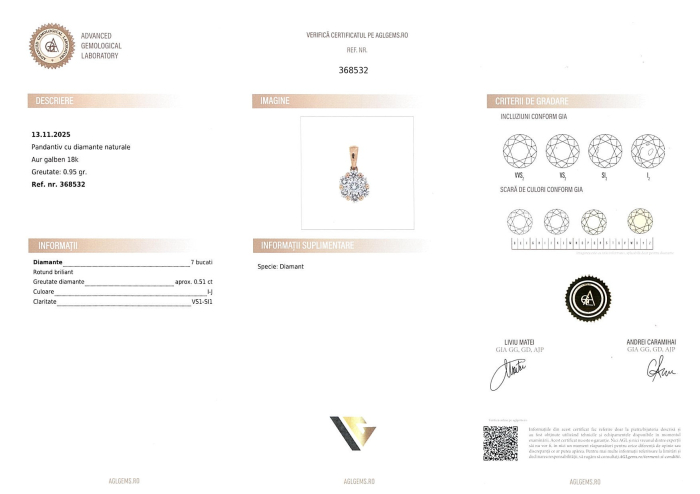Pandantiv Aur 18k, Diamante 0.51 ct in total [3]