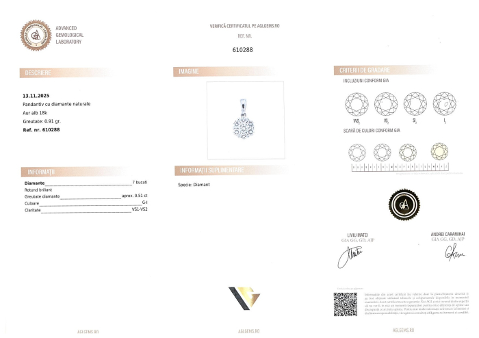Pandantiv Aur 18K, Diamante 0.51 ct in total [2]