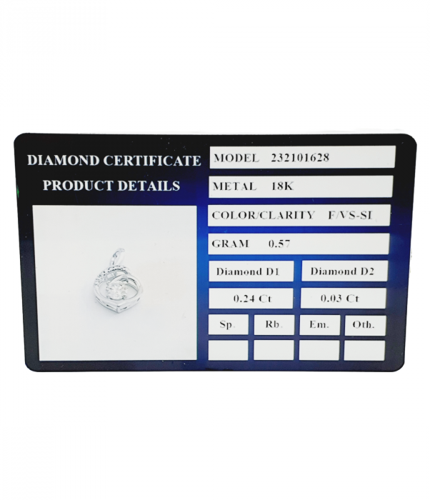 Pandantiv Aur Alb 18k , Diamante 0.27 ct in total [4]