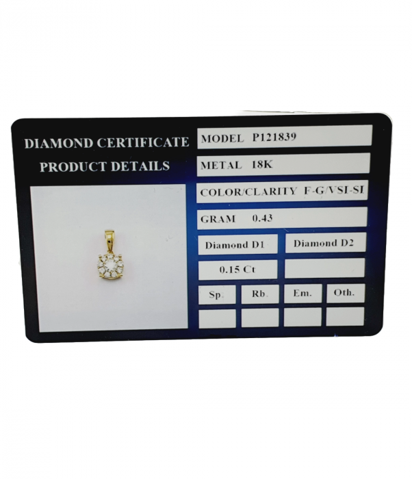 Pandantiv Aur 18k, Diamante 0.15 ct in total [3]