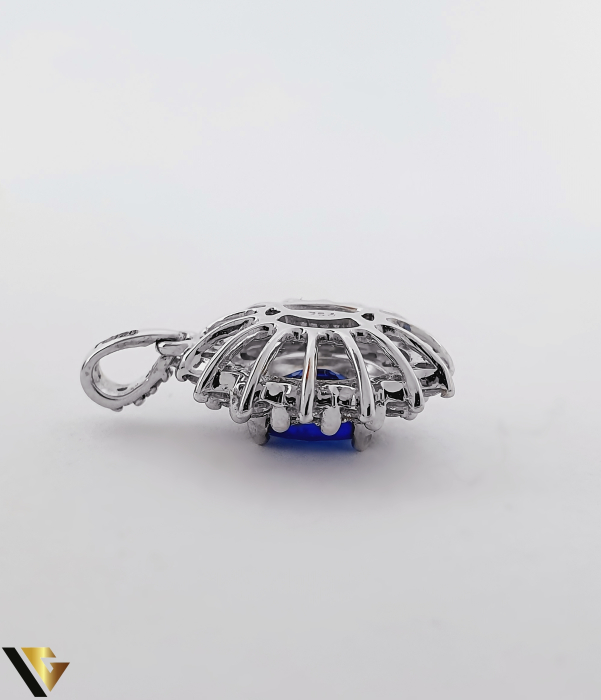 Lant cu Pandantiv Aur 18K, Diamante 0.72 ct si Safir 1.35 ct [5]