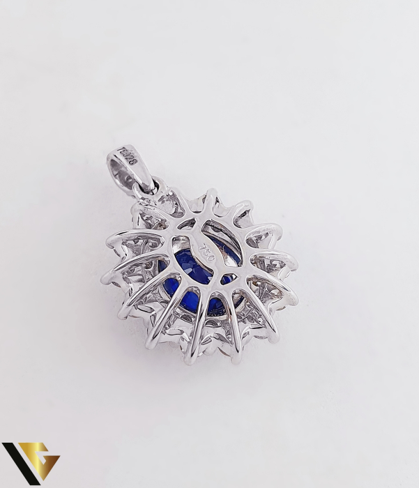 Lant cu Pandantiv Aur 18K, Diamante 0.72 ct si Safir 1.35 ct [3]