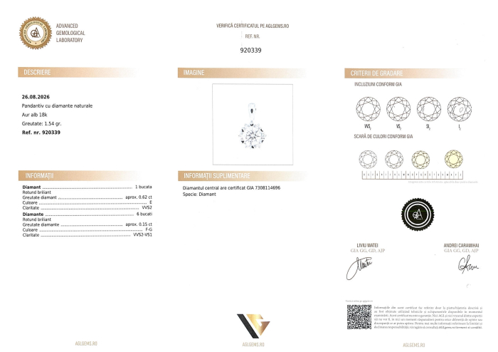 Pandantiv Aur 18k, Diamante 0.77 ct [4]