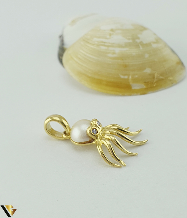 Pandantiv Aur 18k, Perla, Diamante [2]