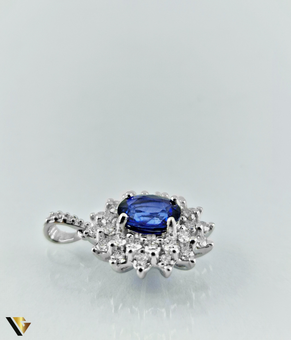 Pandantiv Aur 18K, Diamante 0.72 ct si Safir 1.35 ct, 3.00 grame [4]