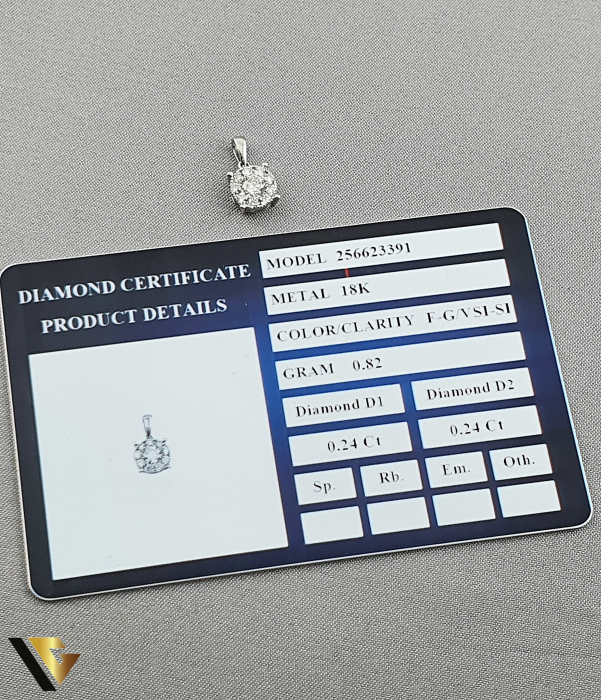 Pandantiv Aur Alb 18K, Diamante 0.48 ct in total [4]