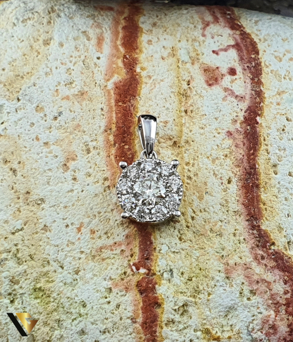 Pandantiv Aur Alb 18K, Diamante 0.48 ct in total [2]