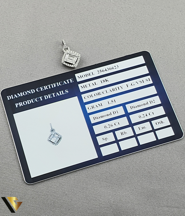 Pandantiv Aur Alb 18K, Diamante 0.50 ct in total [5]