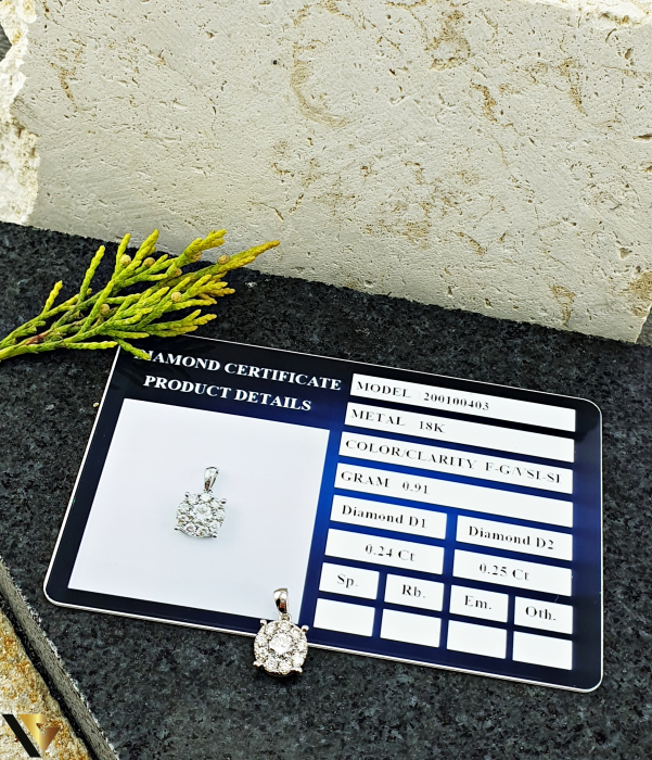 Pandantiv Aur Alb 18K, Diamante 0.49 ct in total [3]