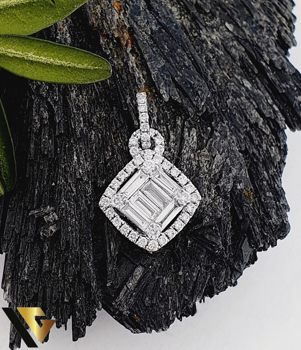 Lant cu Pandantiv Aur Alb 18K, Diamante 0.50 ct [2]